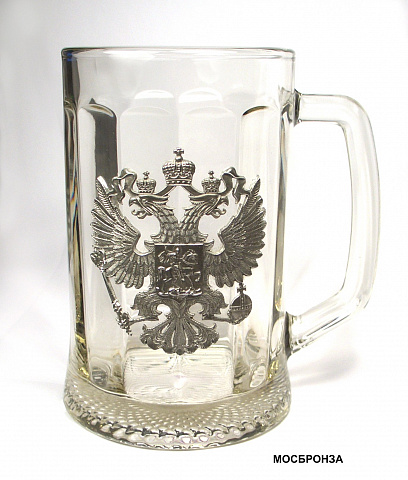 Подарочные пивные кружки с декором из олова.